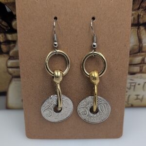 1930's Historic Charm: French Equatorial Africa Coin Earrings - Unique & Classy